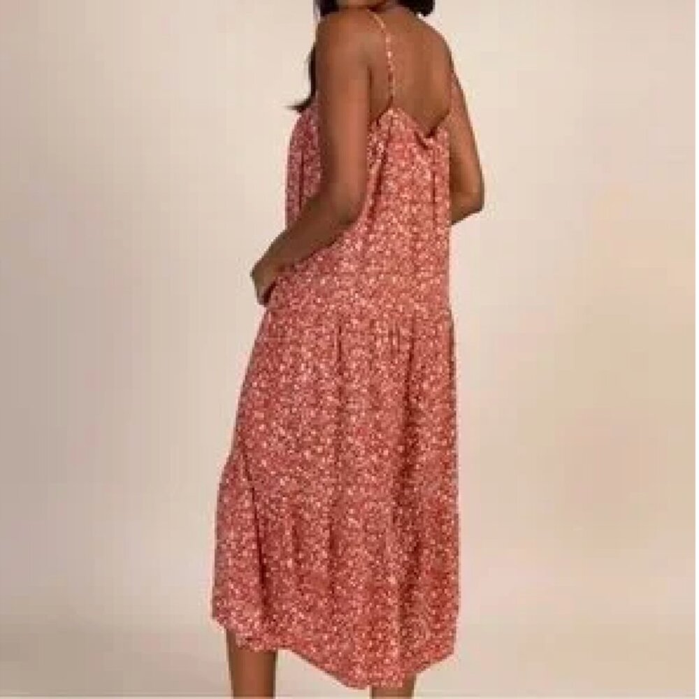 NATURAL LIFE Rust Floral Midi Dress - Picture 3 of 8